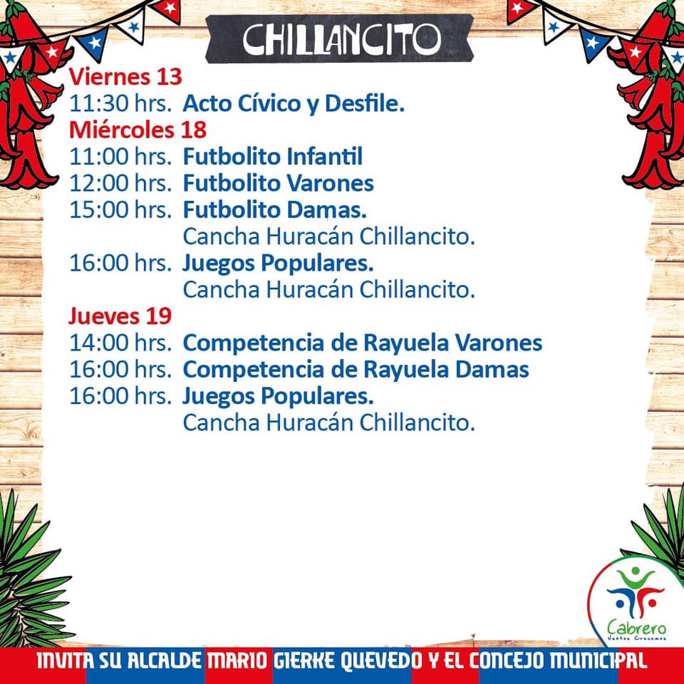 Juegos típicos en Chillancito, este 18 septiembre 2019